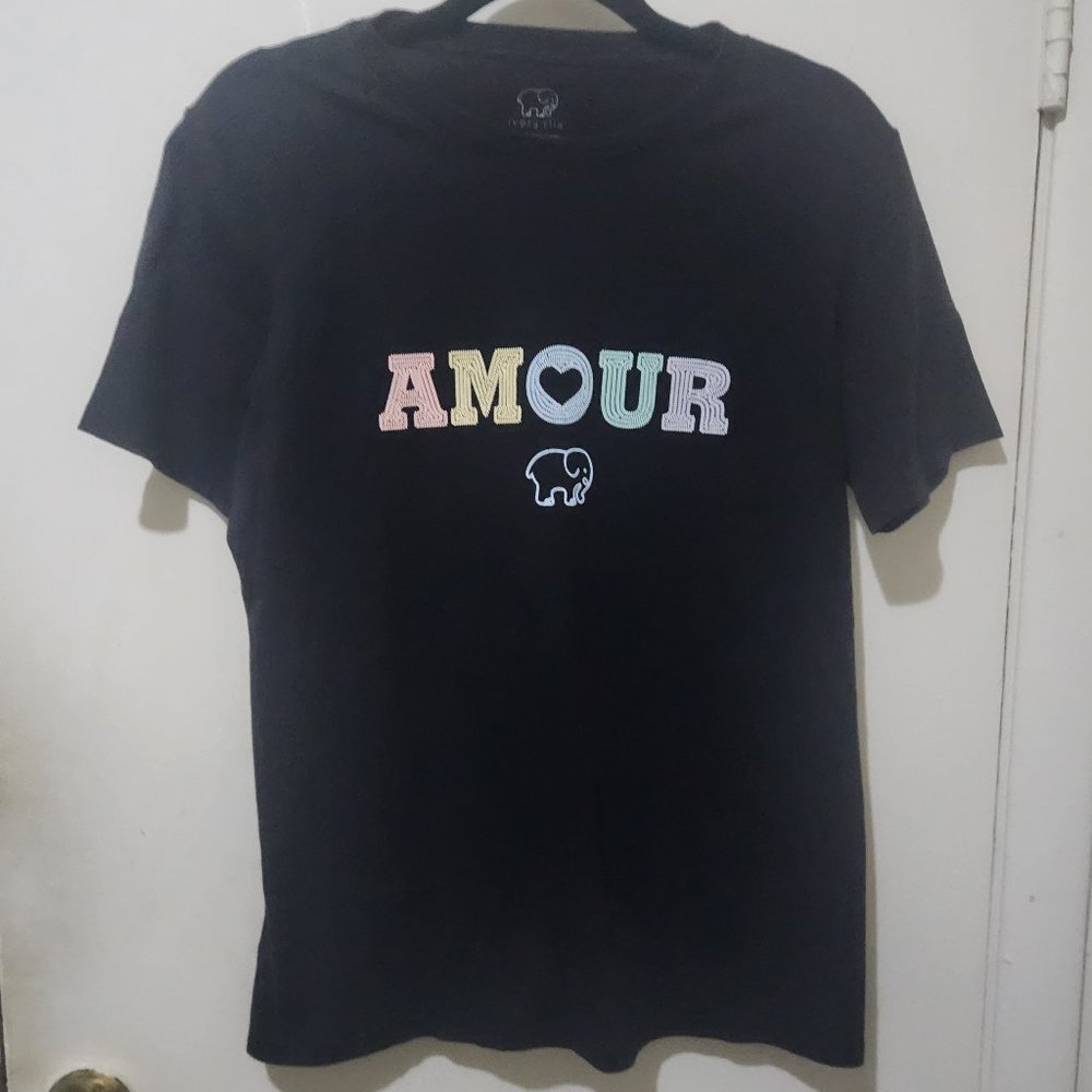 Ivory Ella Graphic Tee Black Size Medium Final
